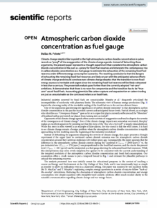 Atmospheric Carbon Dioxide Concentration as Fuel Gauge
